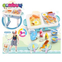 KB053668 KB053669 - Kitchen pretend game suitcase 3in1 hot pot toy children cooking set